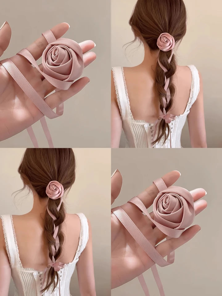 Ribbon floral hair & neck accessory