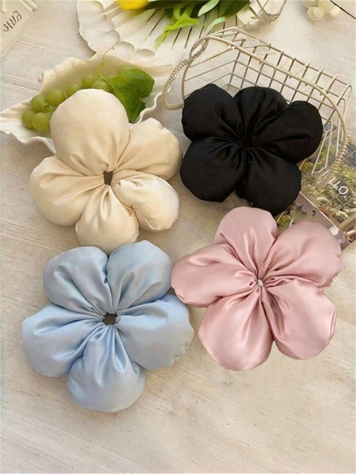 1pc Floral Scrunchie Ponytail Holder, Bohemian Style Hair Accessory For Women