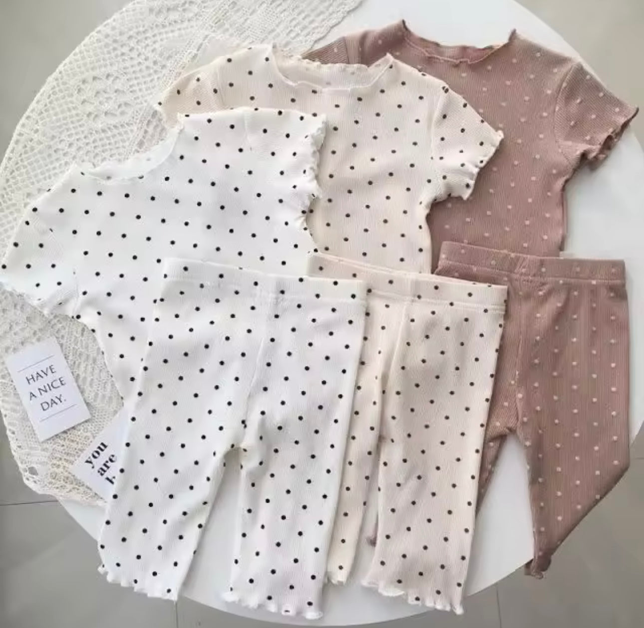 Polka dot kid set