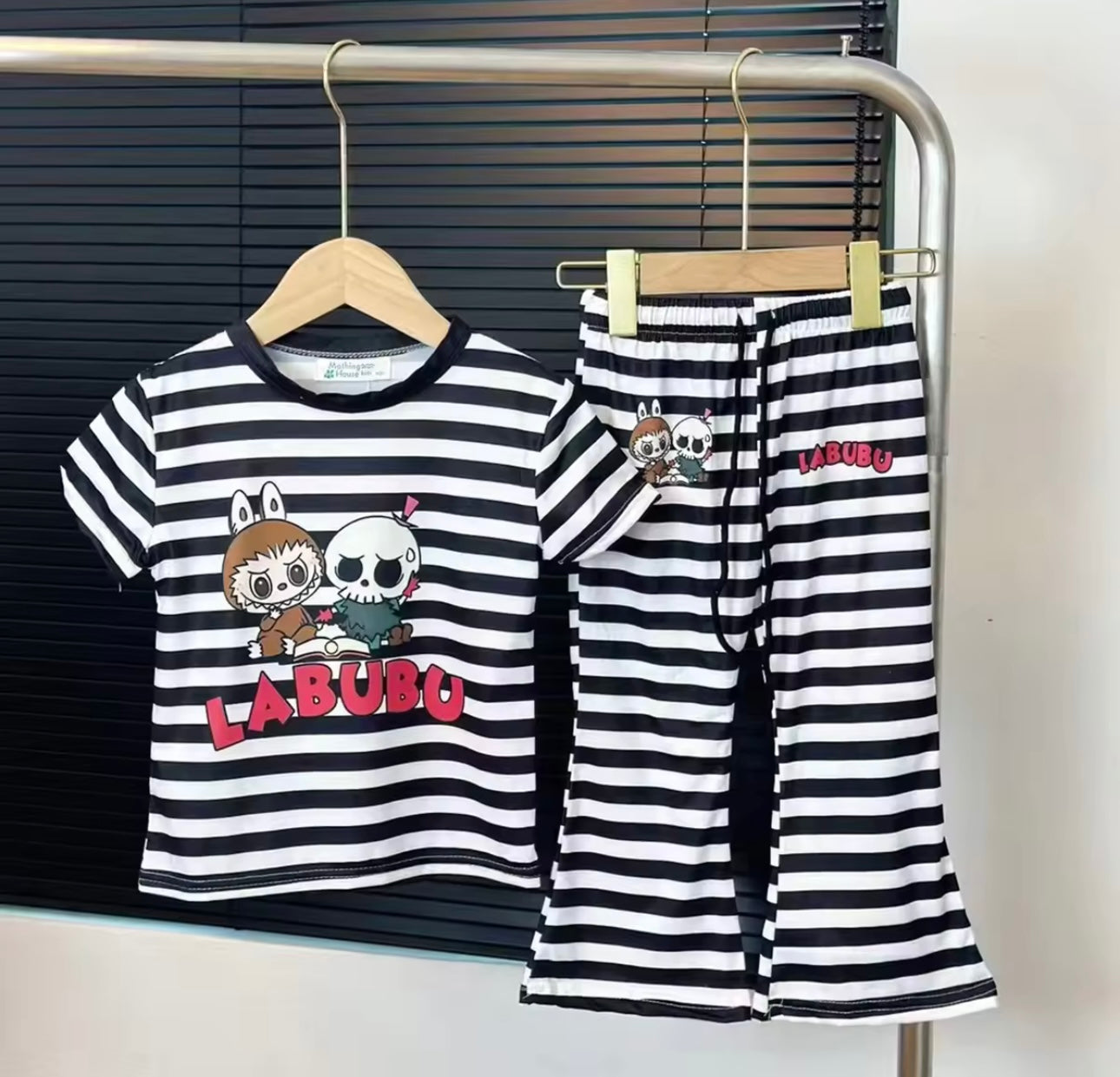 Labubu kids stripe set