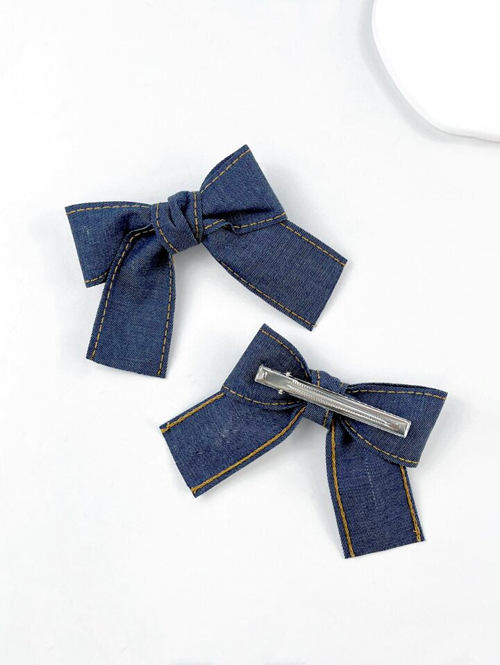 Denim set 2 bow