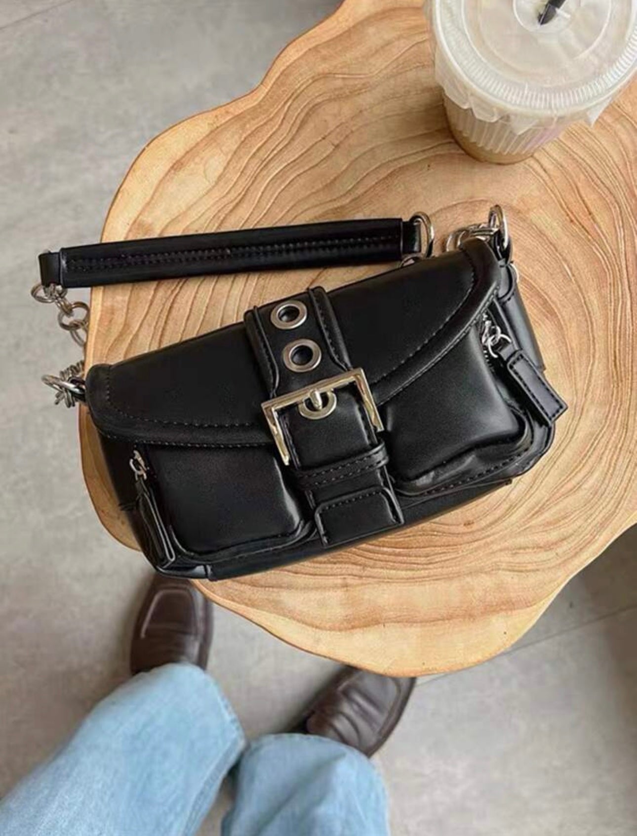 Vintage Soft Leather Motorcycle Bag, Unique And Versatile Style, Large Capacity With Multiple Front Pockets