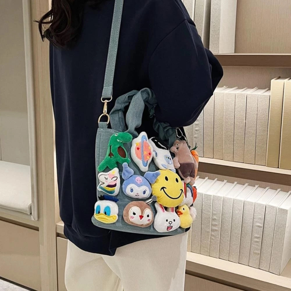 Denim emoticon bag