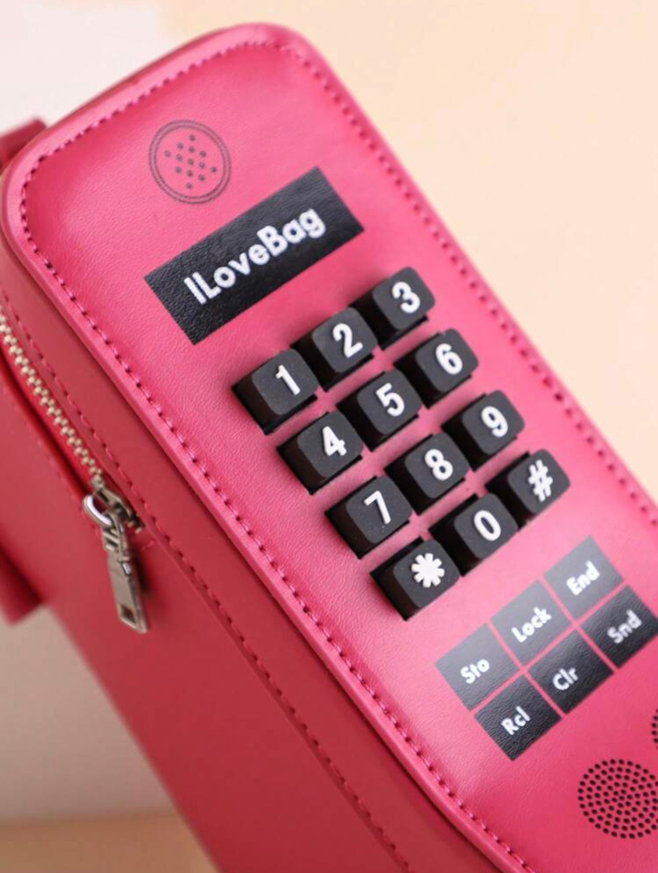 1pc Fashionable Pink Mobile Phone Shaped Bag With Numeric Print, Women's Shoulder Bag, Crossbody Bag