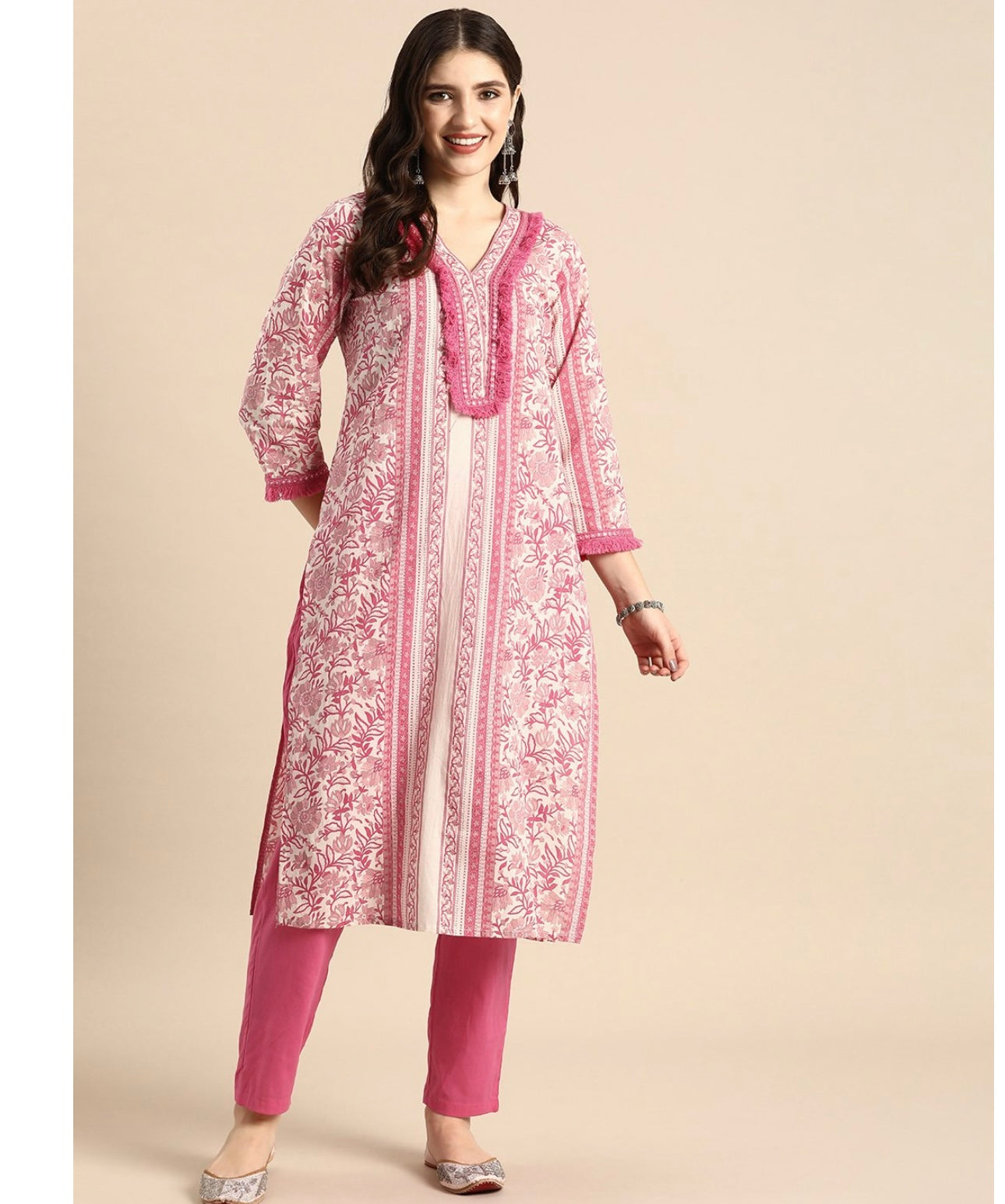 Mirror work kurti pant shirt