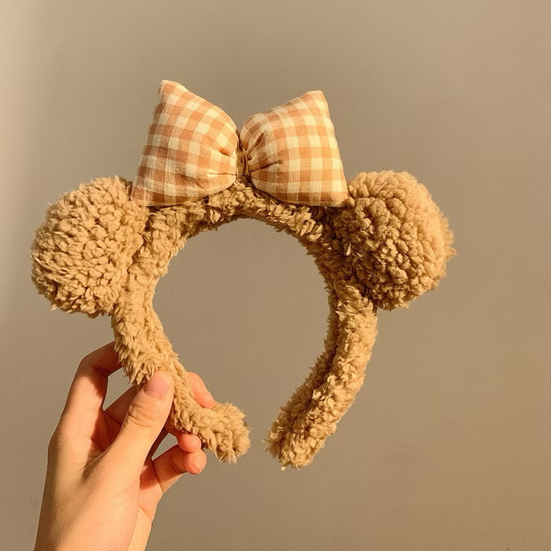 Bow fur headband