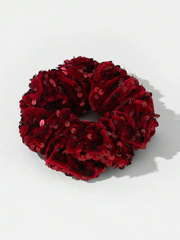 Vintage Sequence Scrunchie