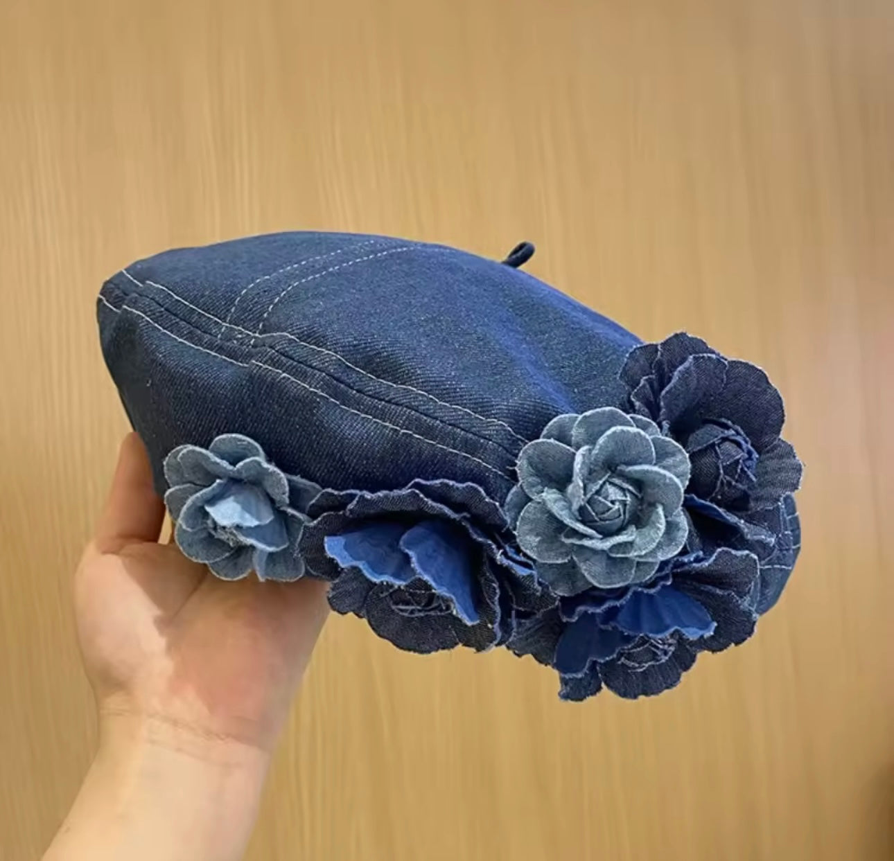 Denim Beret Cap