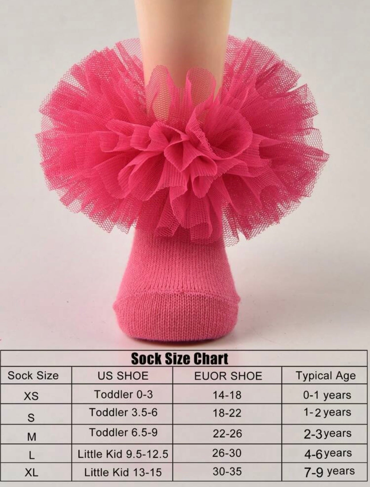 1pair Girls Ruffle Socks, Wrinkle Infant Toddler Baby Princess Fluffy Big Ruffles Socks