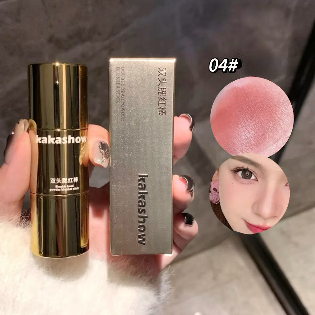 ￼Kakashow Double Head Blush Stick Low Saturated Korean Cream Cream Blush