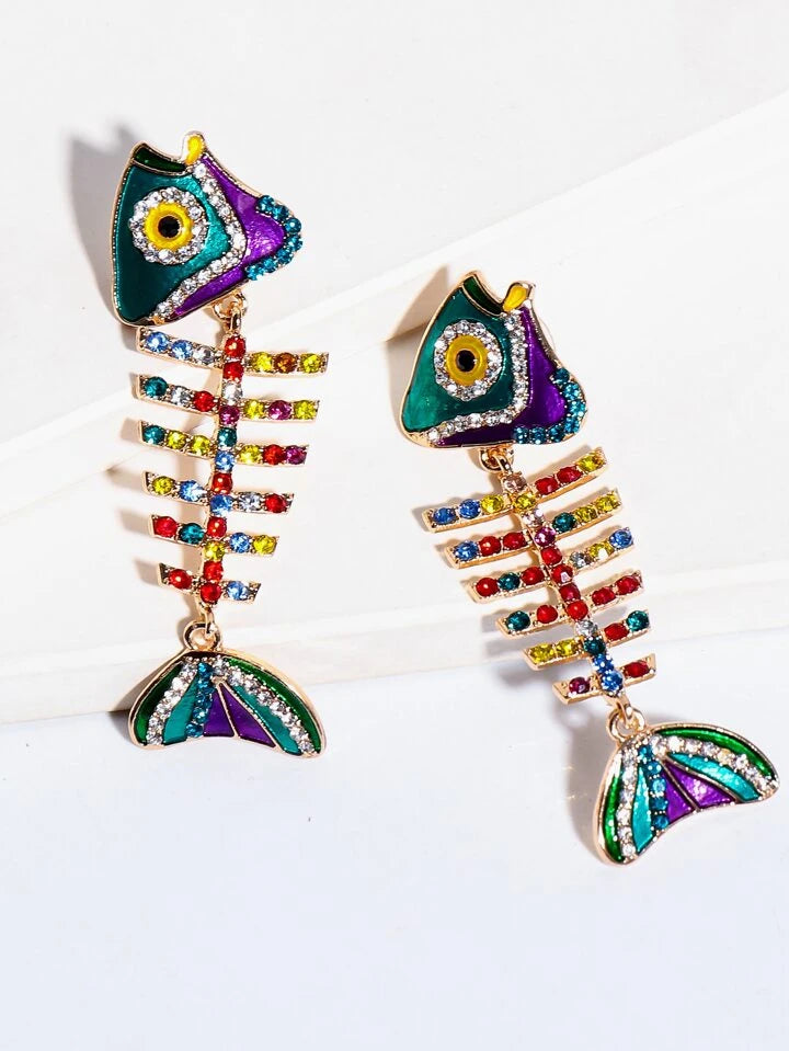 Fish Rhinestone Earings