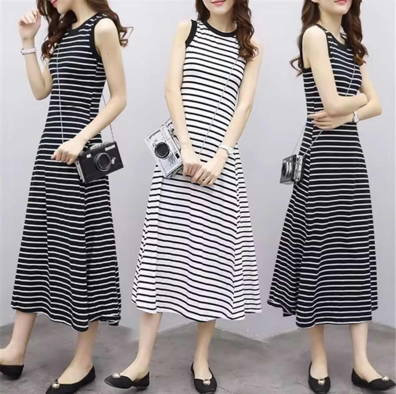 A line stripe dress