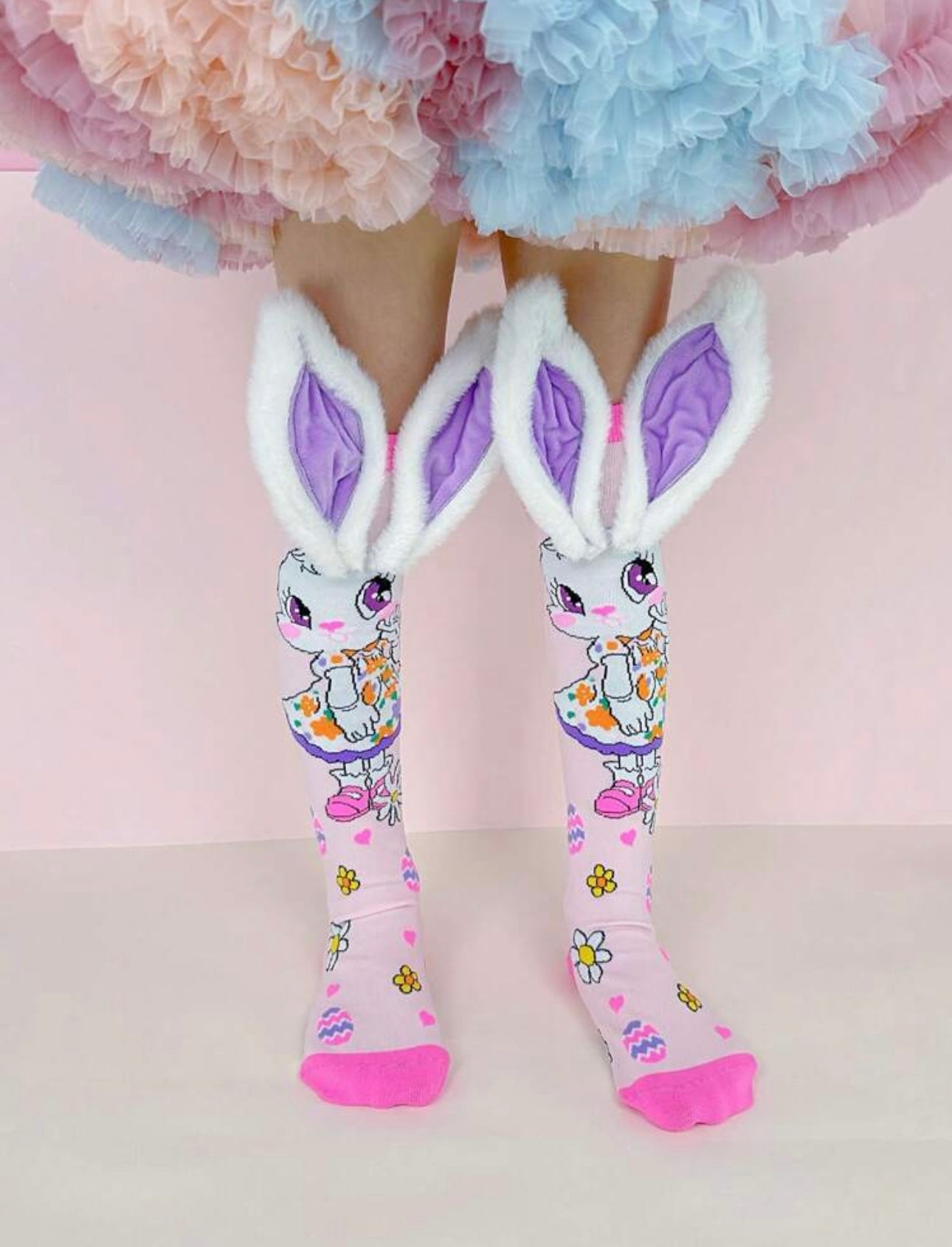 A Pair Of Cut Rabbit Ear Knee High Socks Suitable For All Season Is A Pair Of Happy Socks.