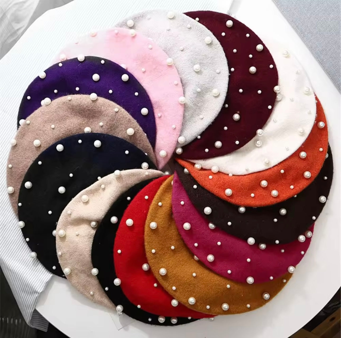 Pearl Beret Cap