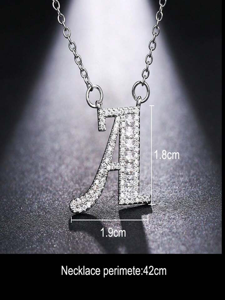 Rhinestone alphabet neckchain