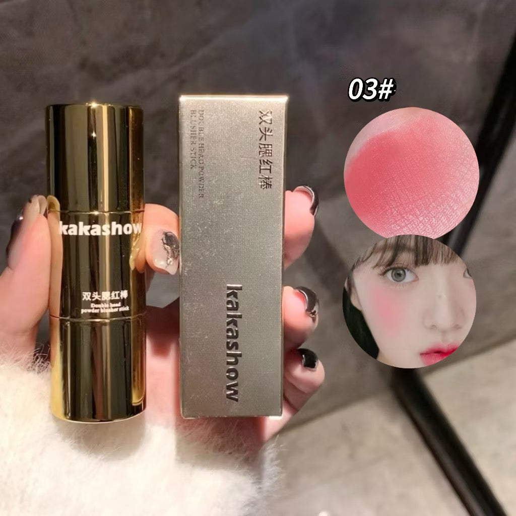 ￼Kakashow Double Head Blush Stick Low Saturated Korean Cream Cream Blush