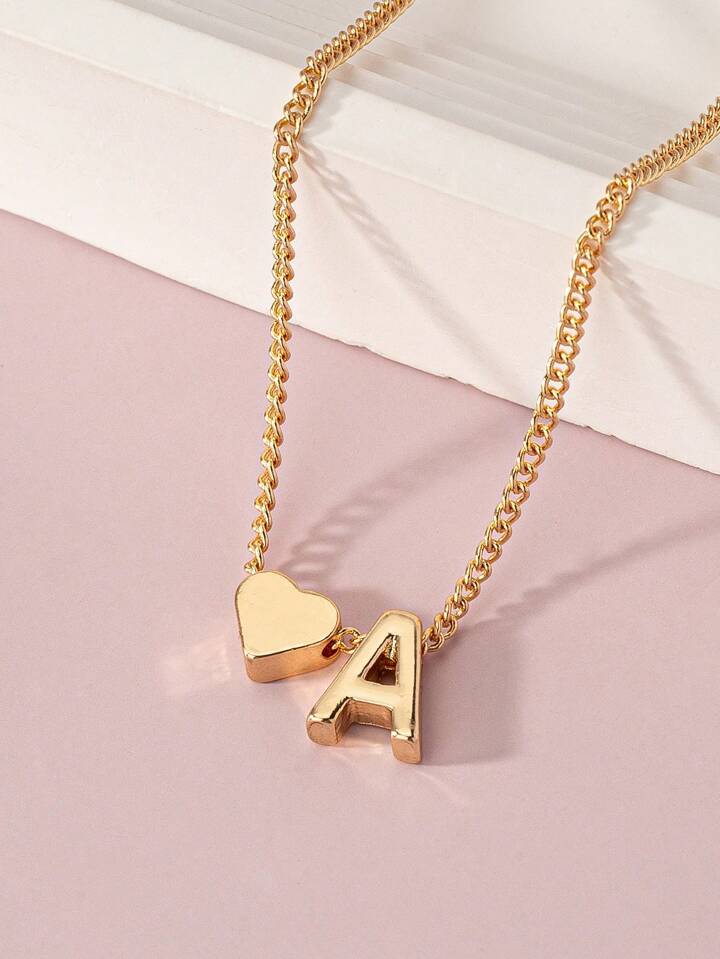 Alphabet with heart Neckpiece