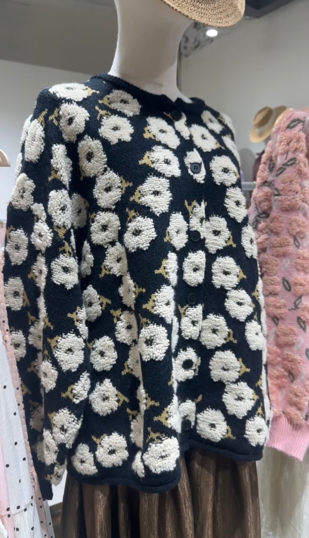 Floral knit sweater