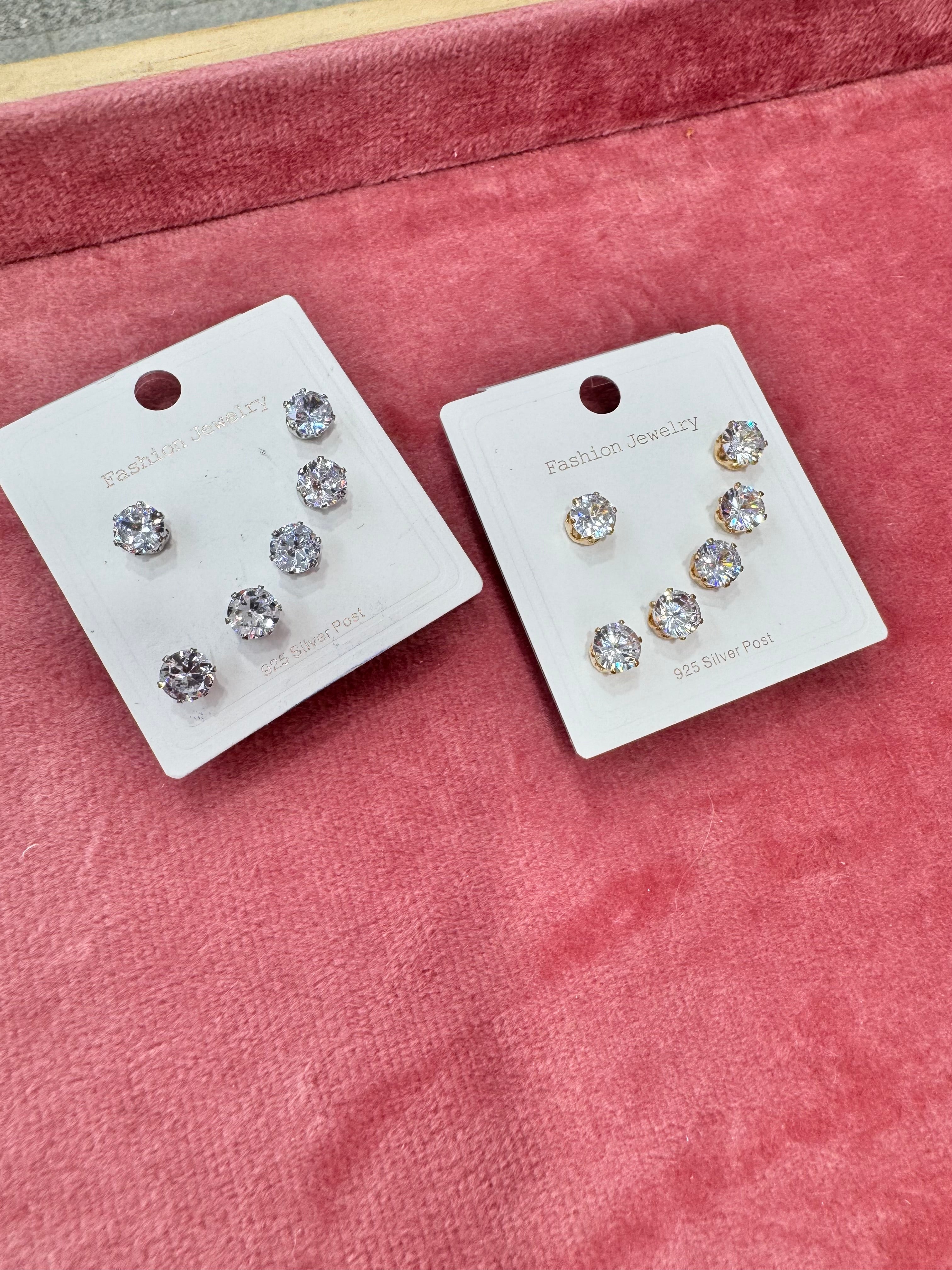 Diamond cut round earings