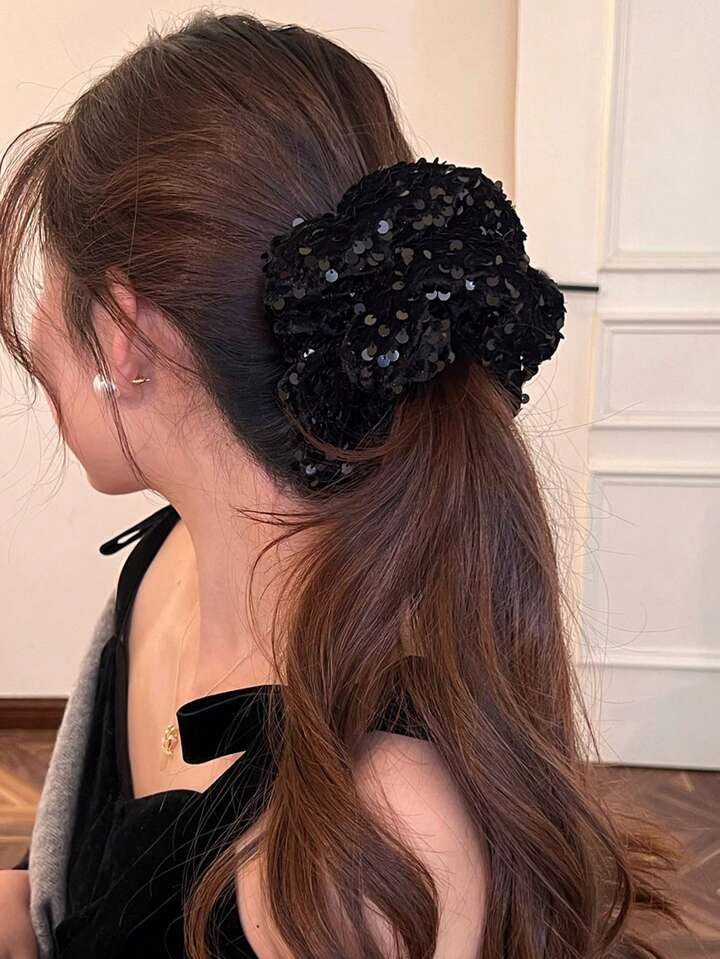 Vintage Sequence Scrunchie