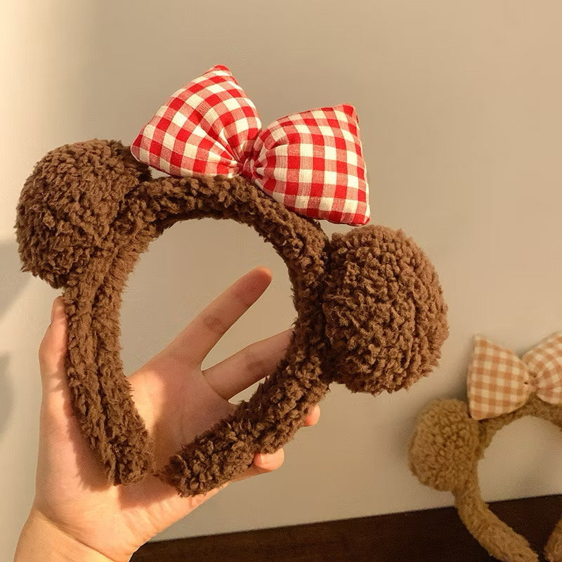 Bow fur headband