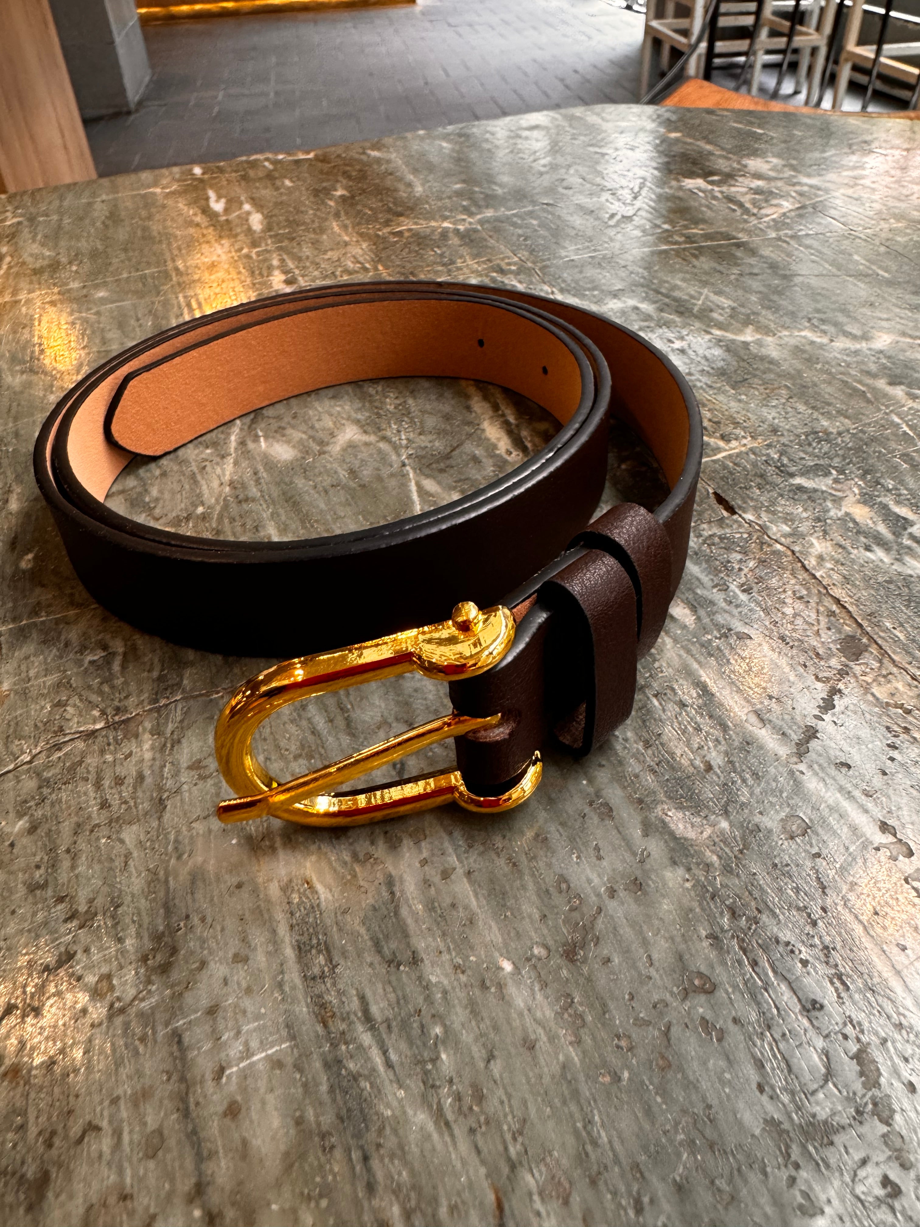 Leather look belt