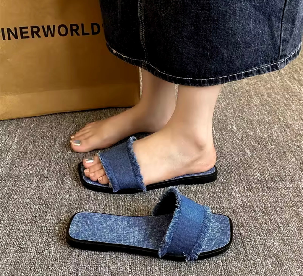 Denim Slippons