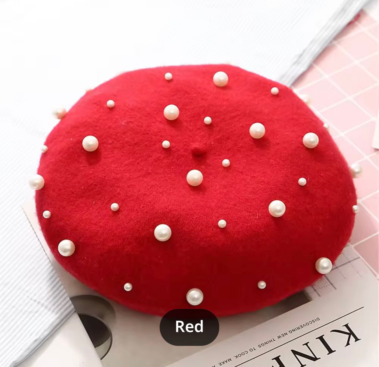 Pearl Beret Cap