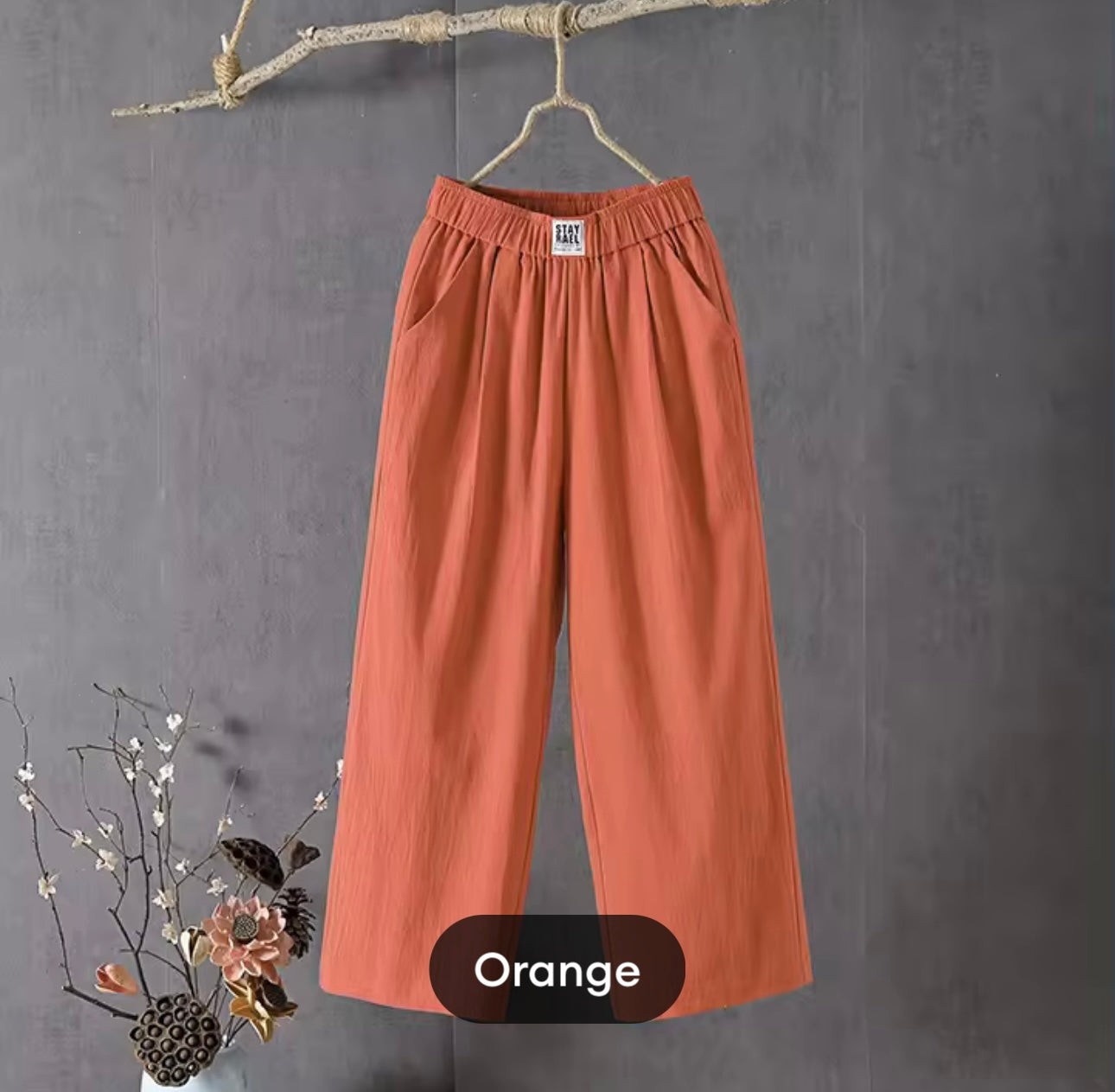 Cotton High Waist Pants