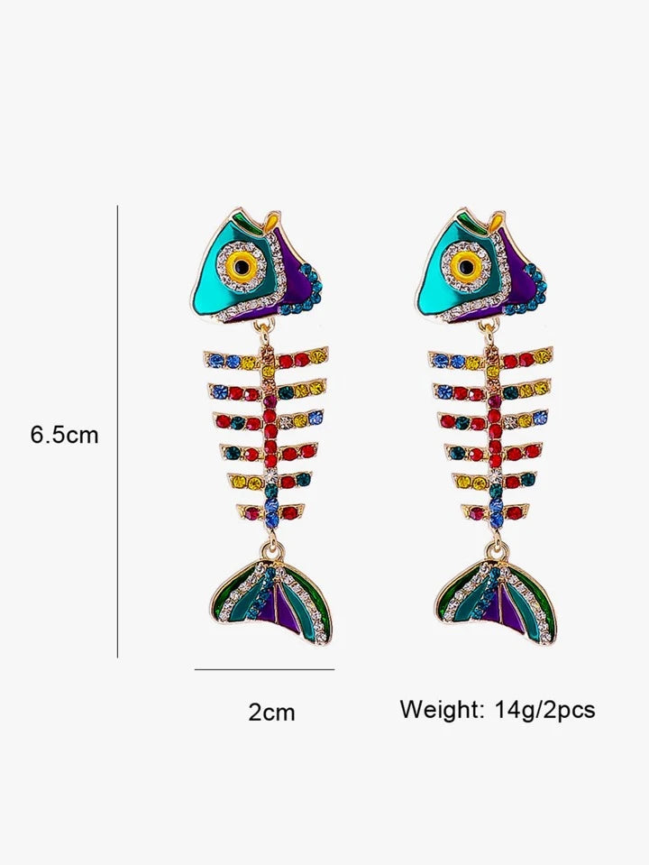 Fish Rhinestone Earings