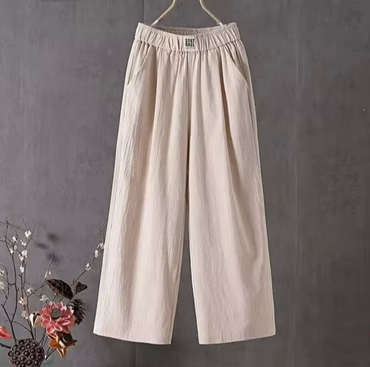 Cotton High Waist Pants