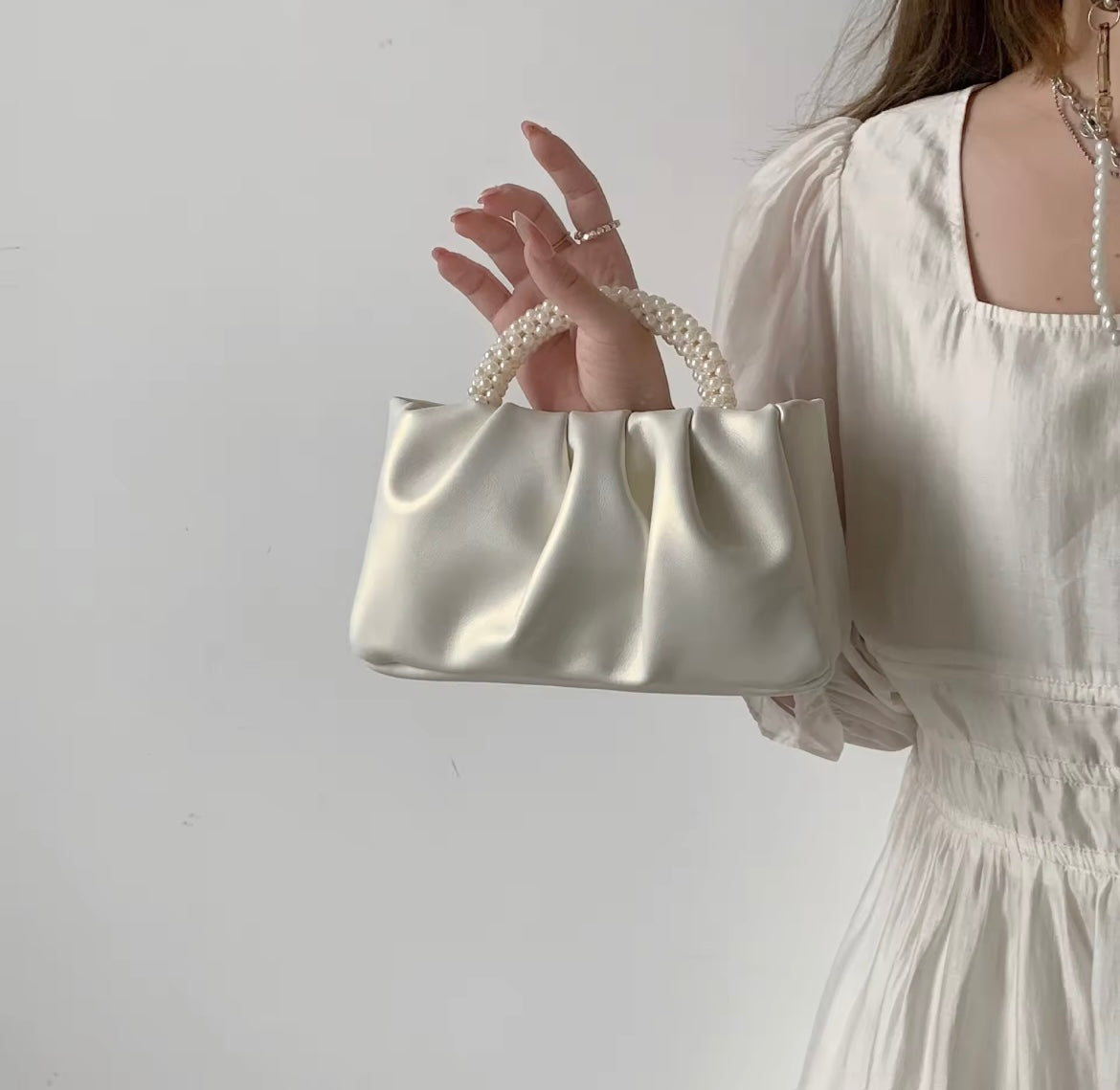 White Pearl Handle Bag