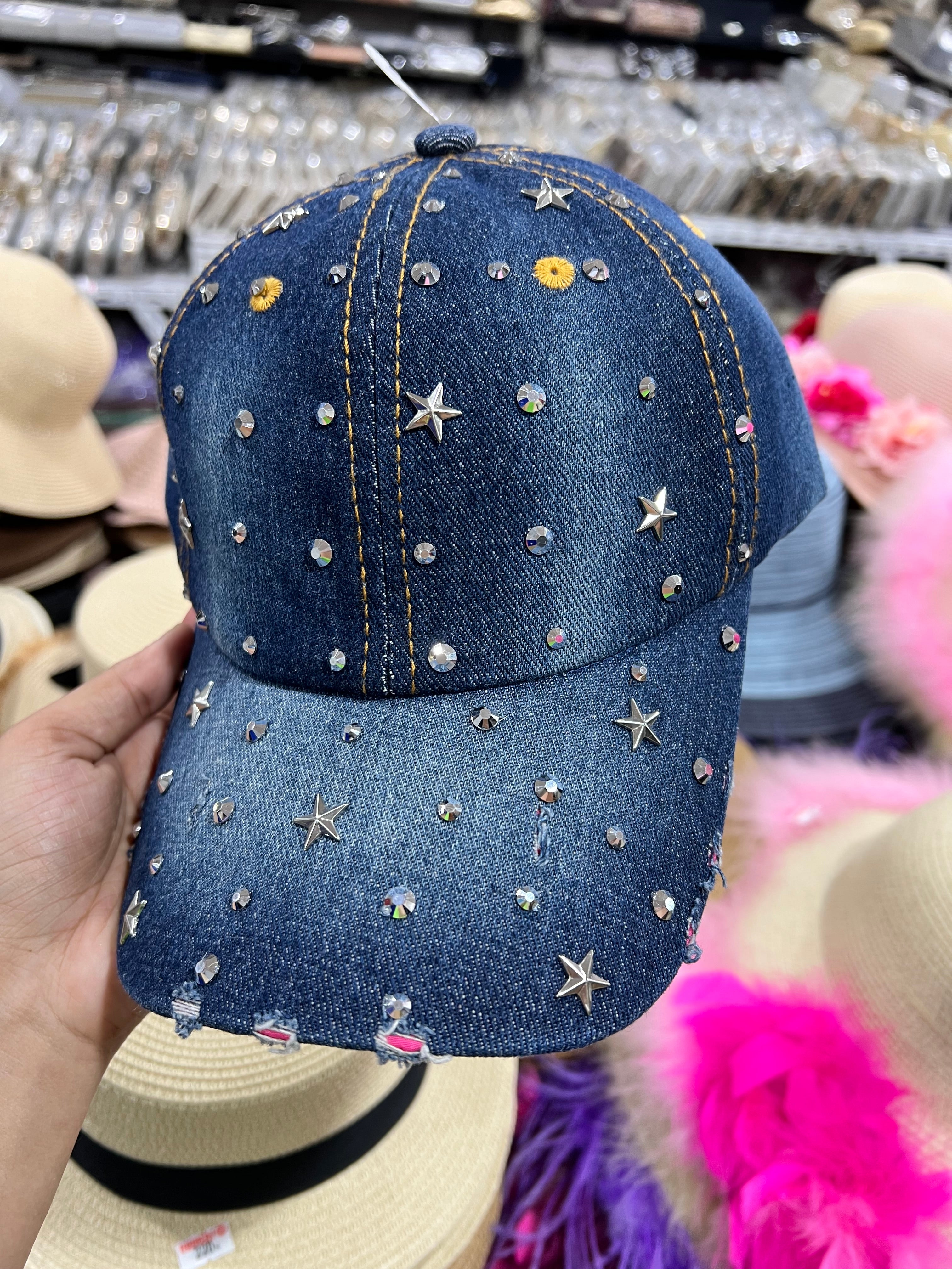 Denim swaroski Cap