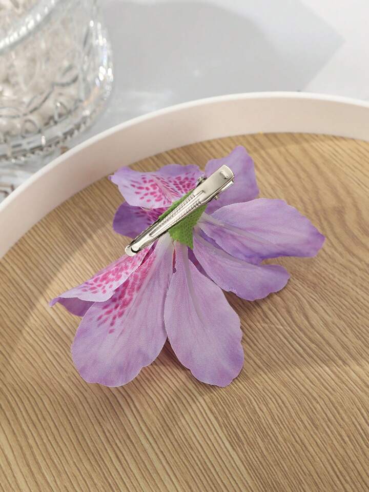 1pc Bohemian Style Artificial Lily Flower Hair Clip