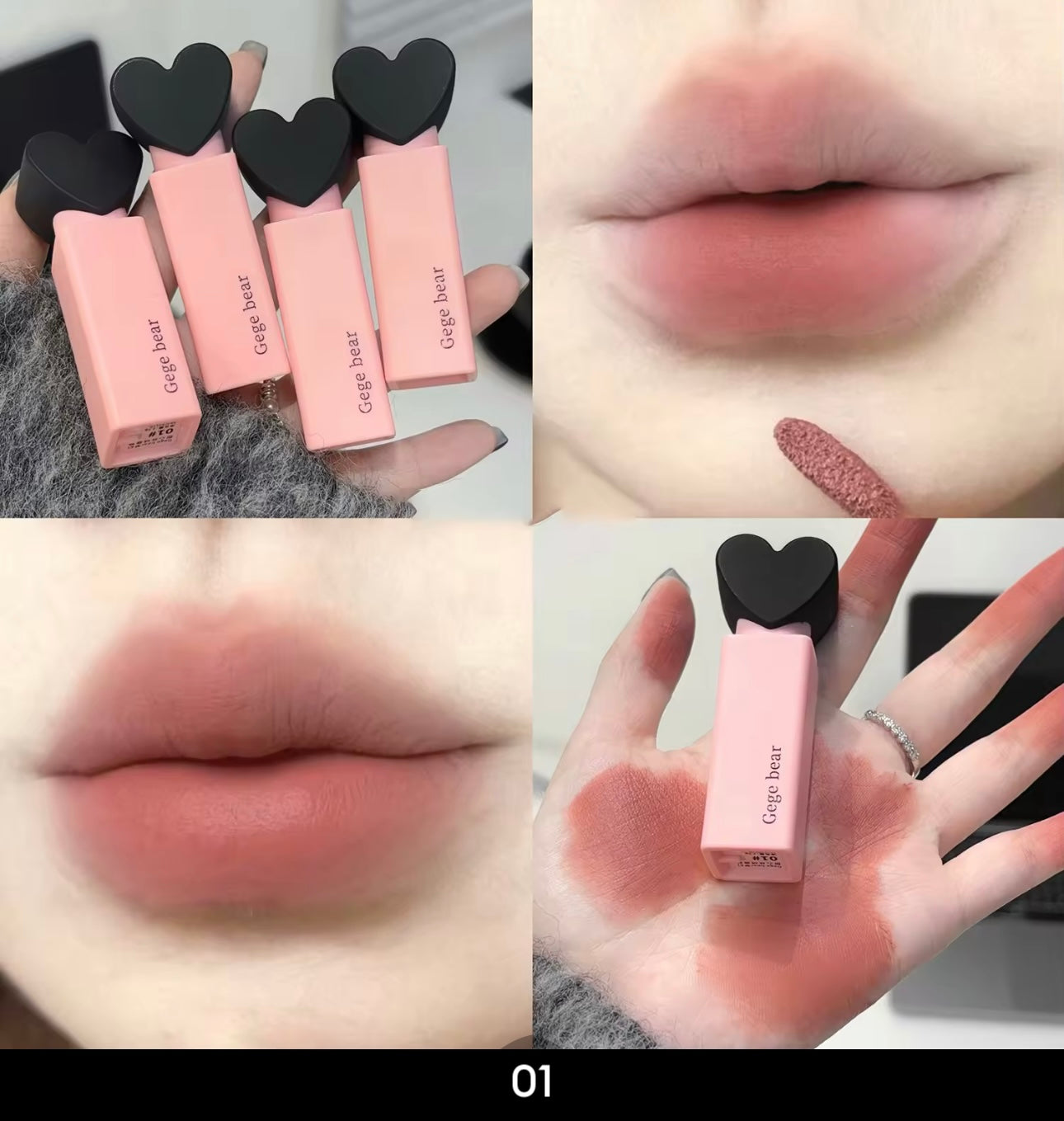 Black top heart lip color