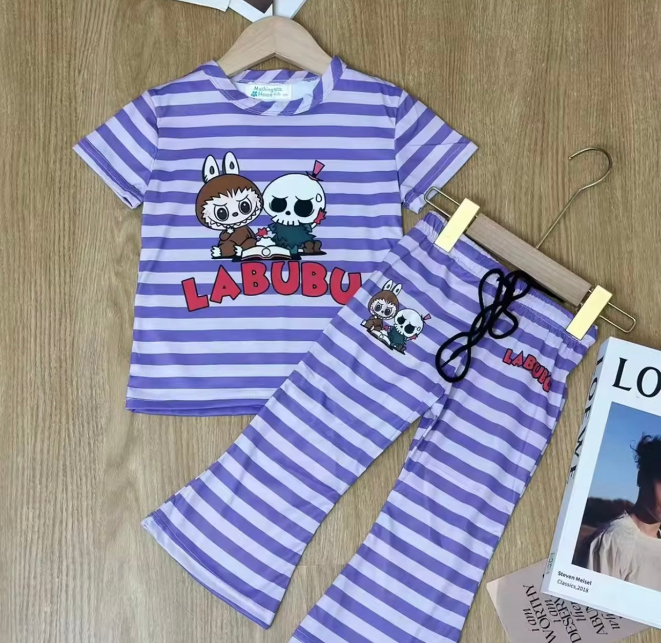 Labubu kids stripe set