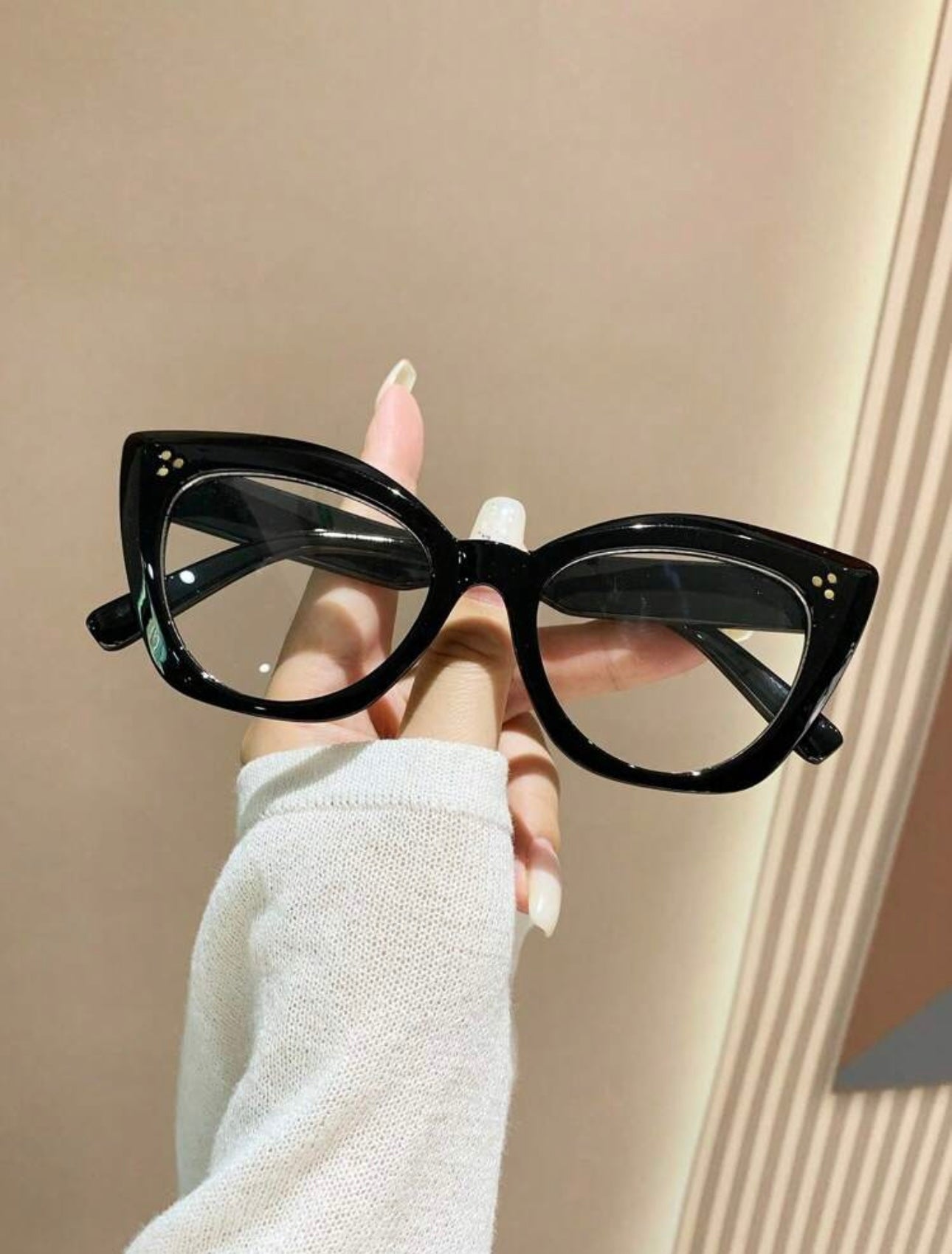 1 Pair Cat Eye Design Fashionable Non-Prescription Glasses, Suitable For Computer, Gaming, TV And Smartphone Use, Clear Lens Accessories