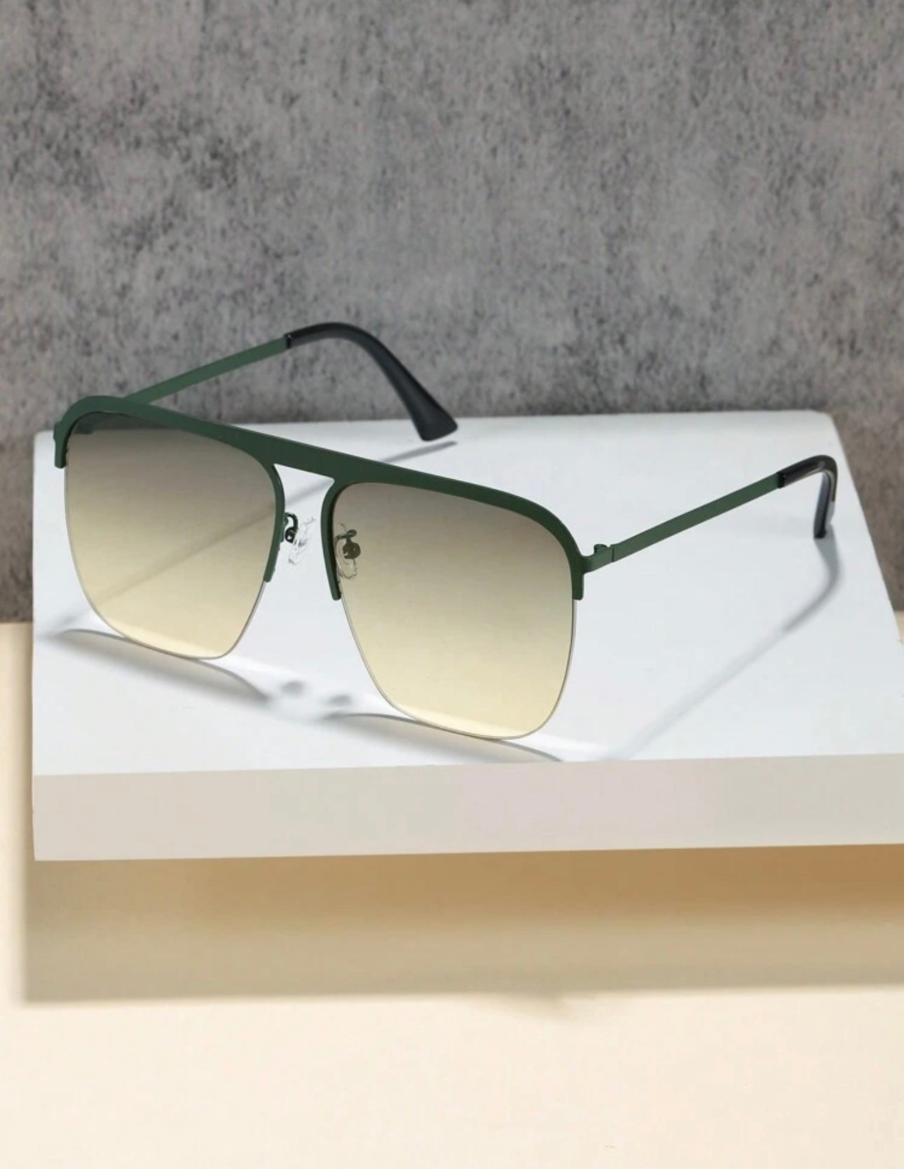 Green metal frame