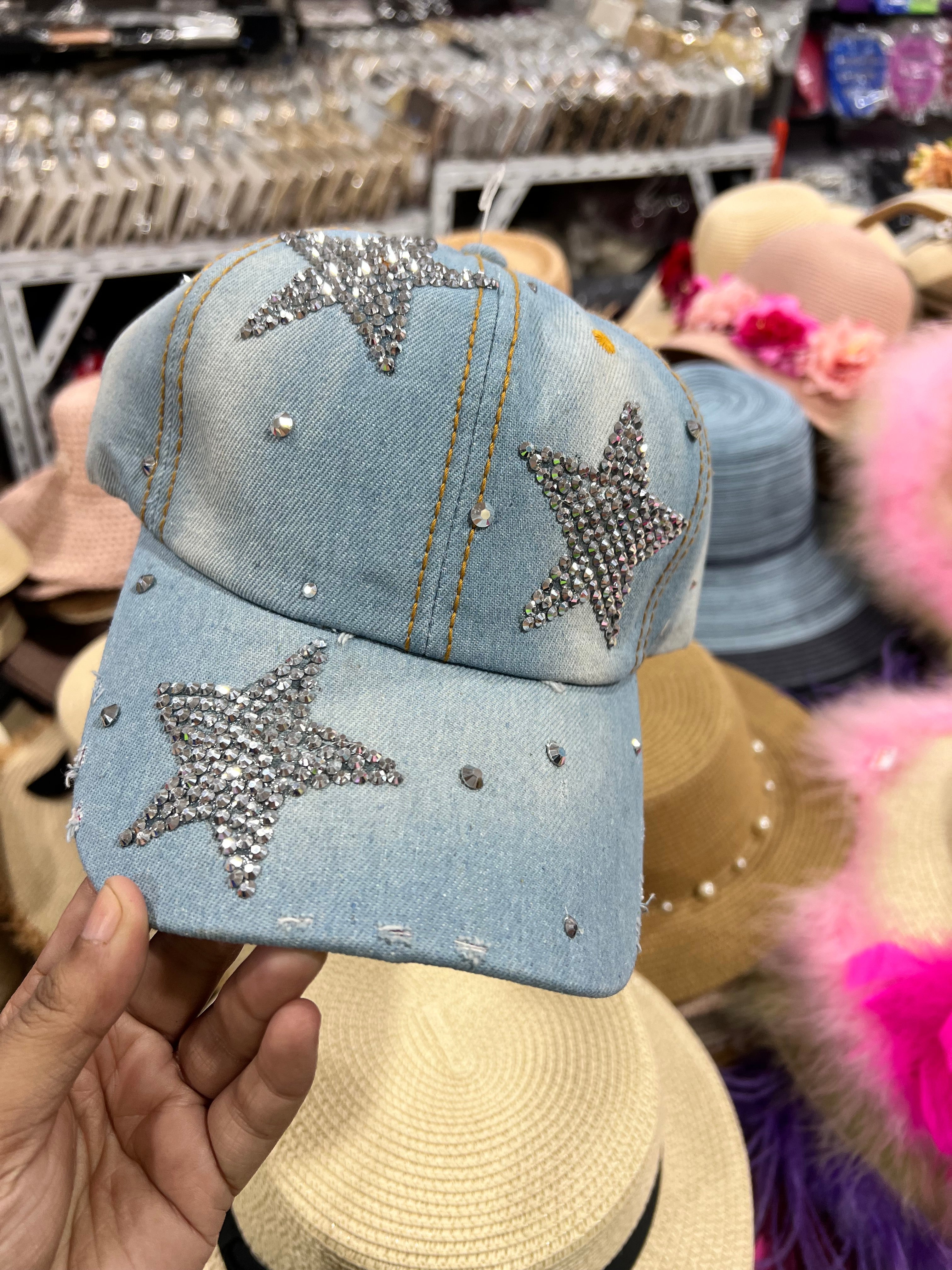 Denim swaroski Cap