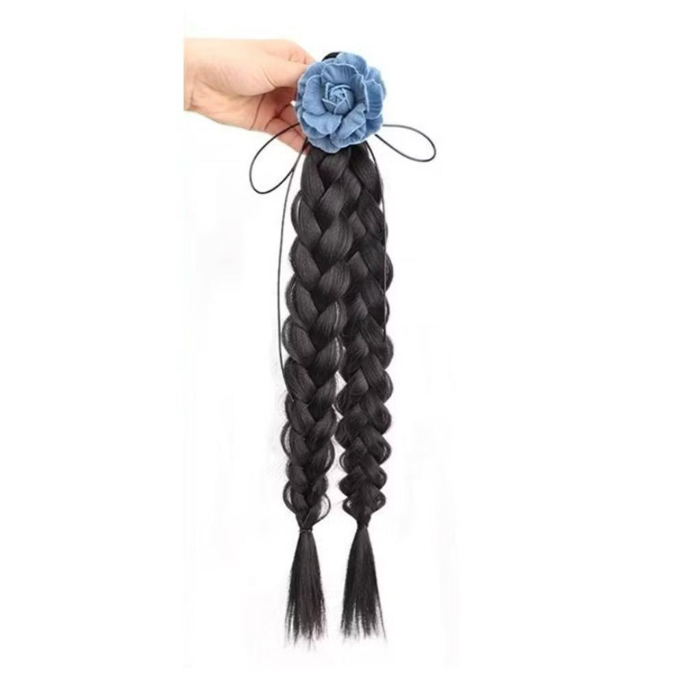 Denim Flower Rubber Band