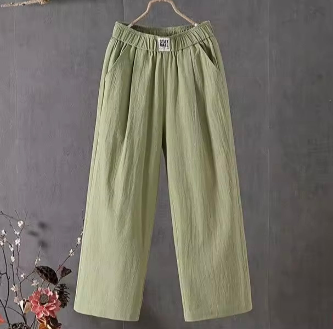 Cotton High Waist Pants