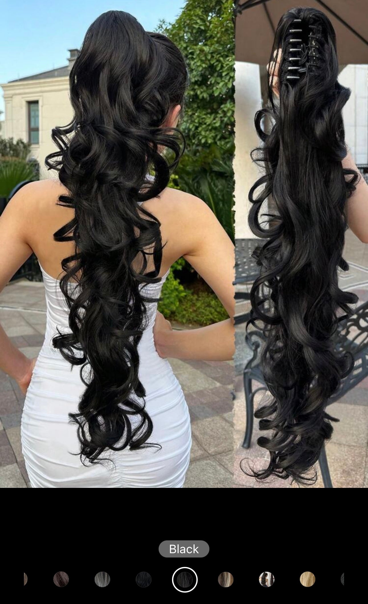 Claw Ponytail Extension 32 Inch Brown Blonde Color Water Wave Wavy Curly Clip In Hair Extensions Soft Natural Looking Synthetic Hairpiece For Women