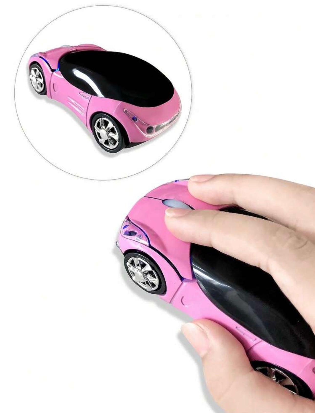 Battery-Powered Wireless Car-Shaped Mouse, Suitable For Tablets, Laptops, Office And Gaming, 2.4G USB Receiver, Quiet Operation