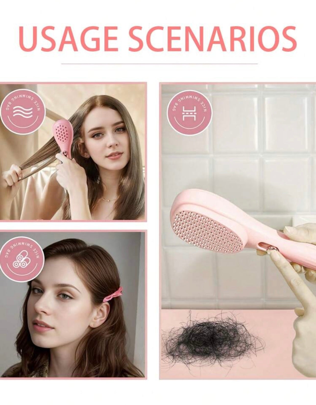 1pc Comb Telescopic Magic Comb,Home Scalp Cleaning Special Anti-Static Travel Portable Fluffy Massage Comb,Macaron Color Women Comb Anti-Static Massage Comb,Air Bag Hair Detachable Magic Brush, Scalp-Friendly Telescopic Comb, Home Smooth Hair Combing,