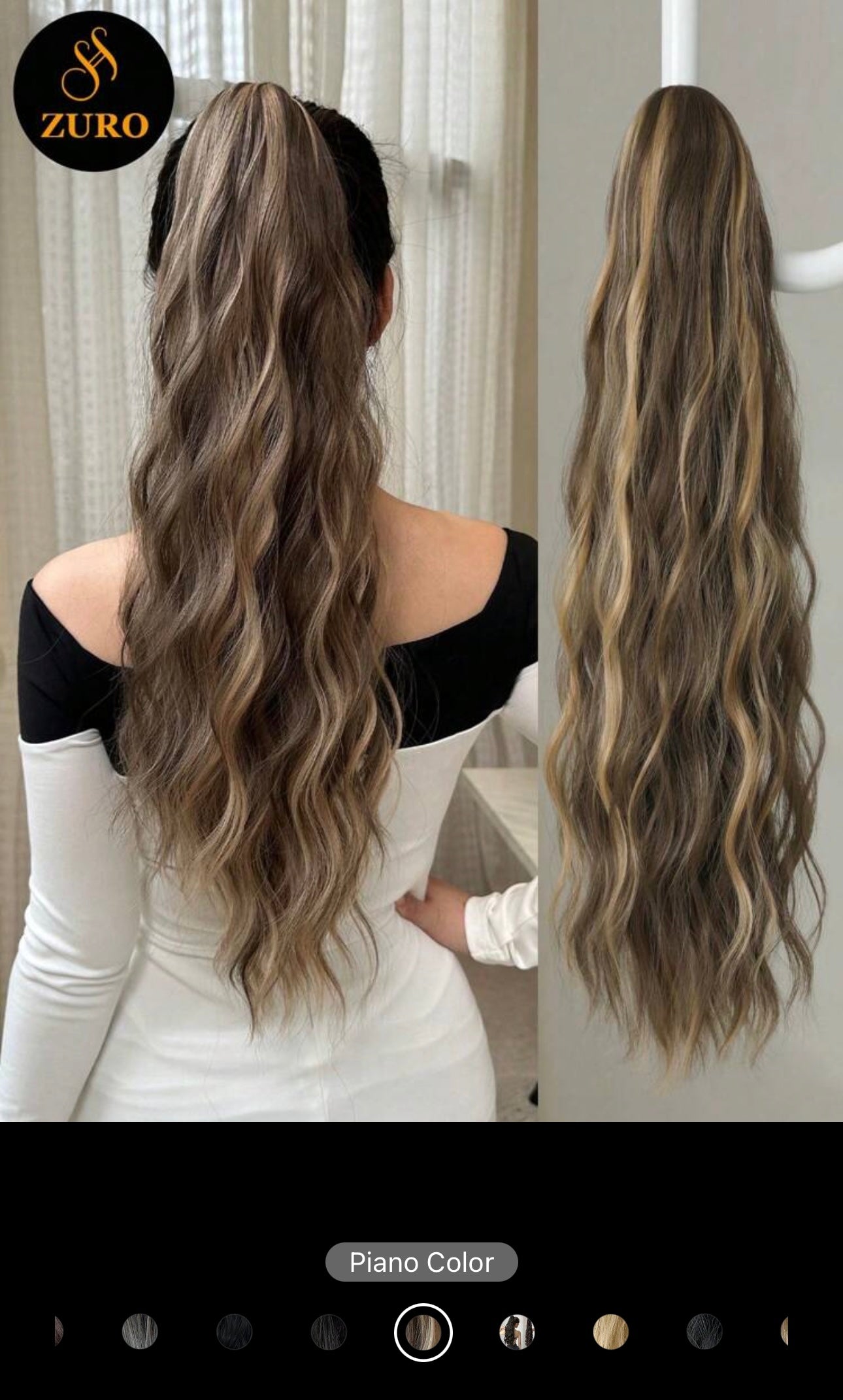 Claw Ponytail Extension 32 Inch Brown Blonde Color Water Wave Wavy Curly Clip In Hair Extensions Soft Natural Looking Synthetic Hairpiece For Women