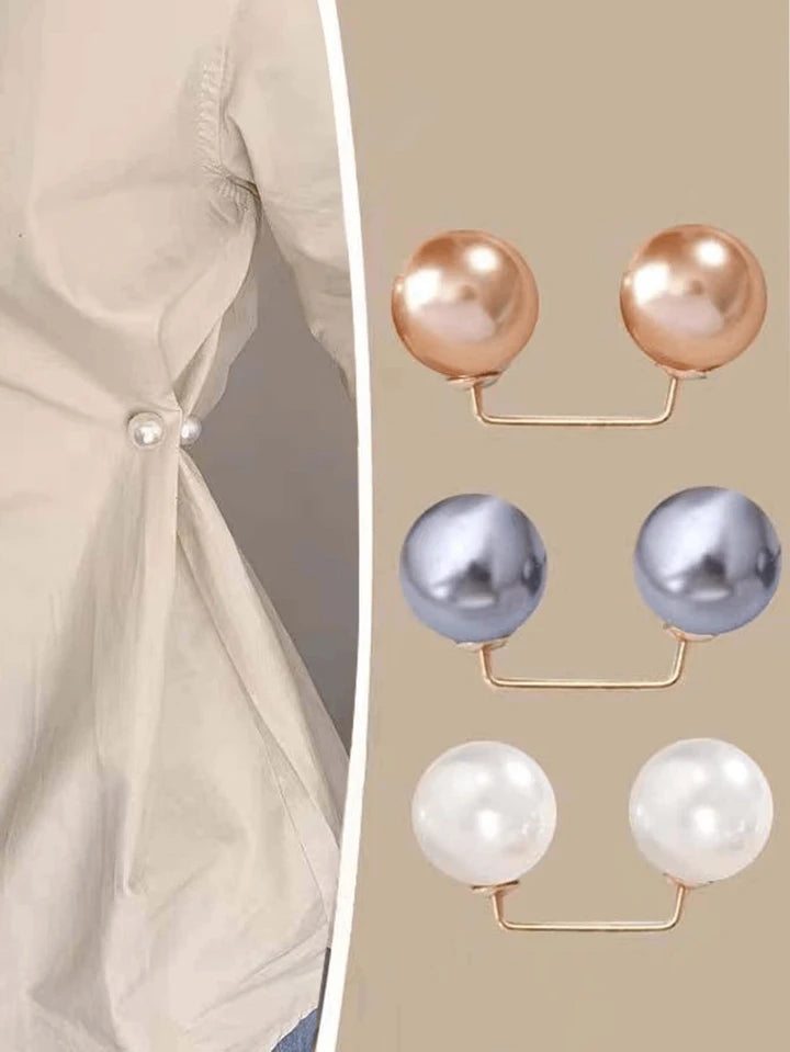 3pcs Women Solid Faux Pearl Decor Anti-Light Elegant Waist Accessory For Daily Life