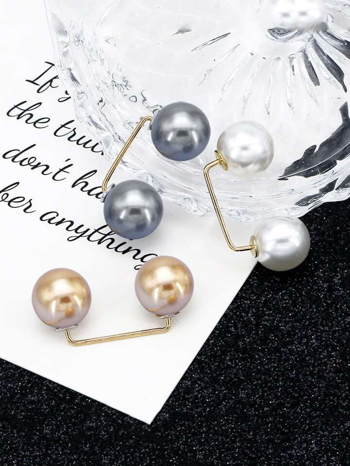 3pcs Women Solid Faux Pearl Decor Anti-Light Elegant Waist Accessory For Daily Life