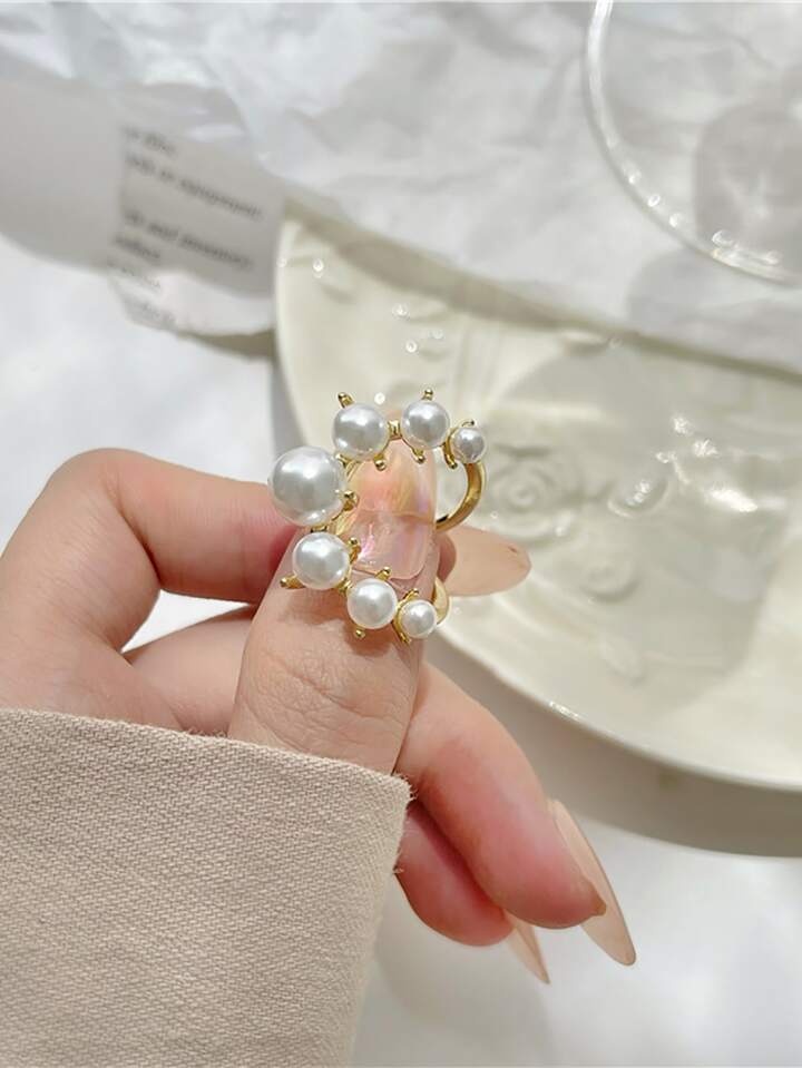 Faux Pearl Decor Ring