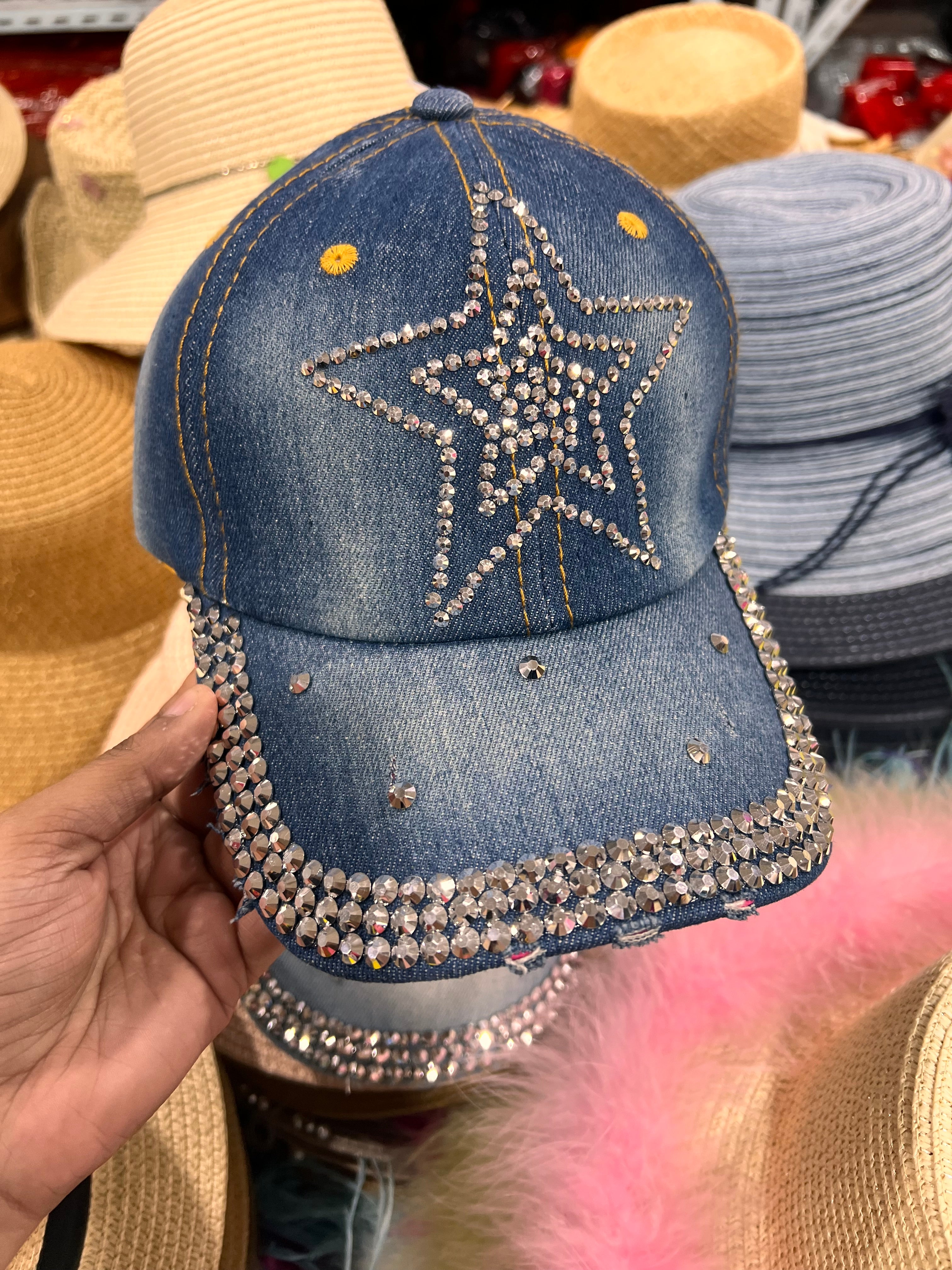 Denim swaroski Cap