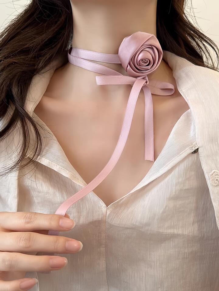 Ribbon floral hair & neck accessory